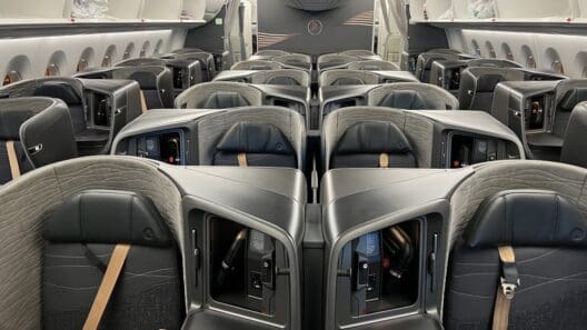 the inside of an airplane