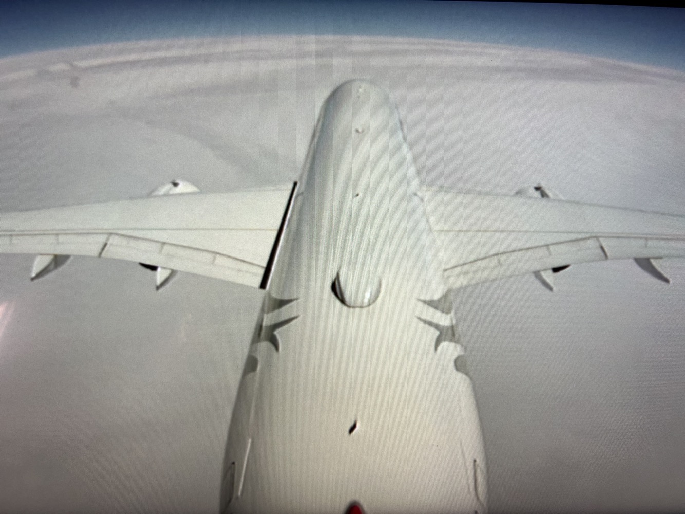 the wing of an airplane