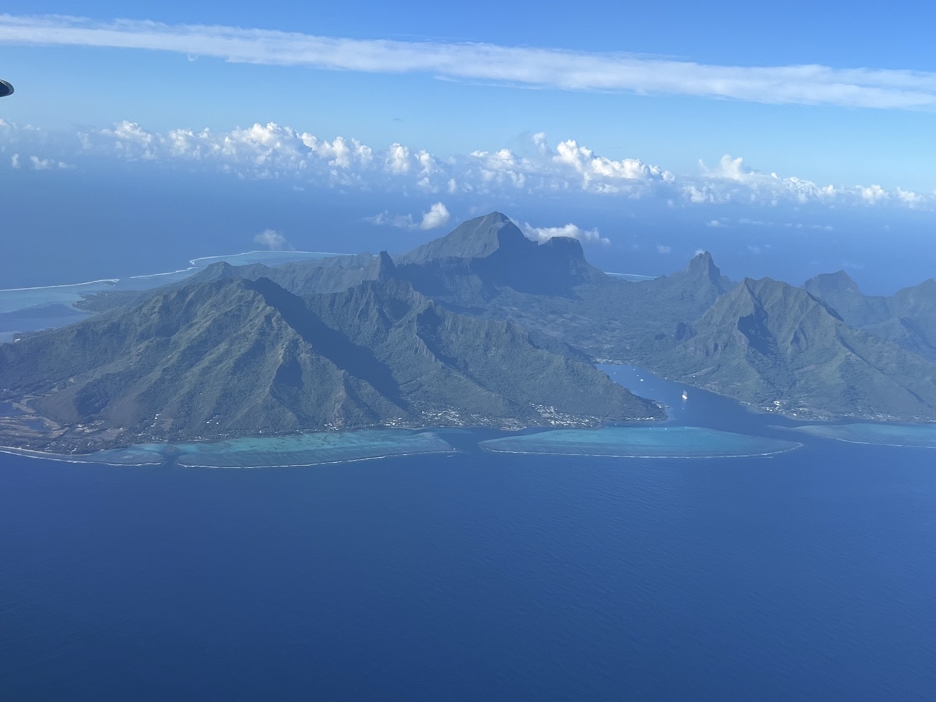 an aerial view of a large island