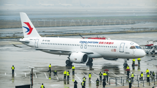 a plane on the runway