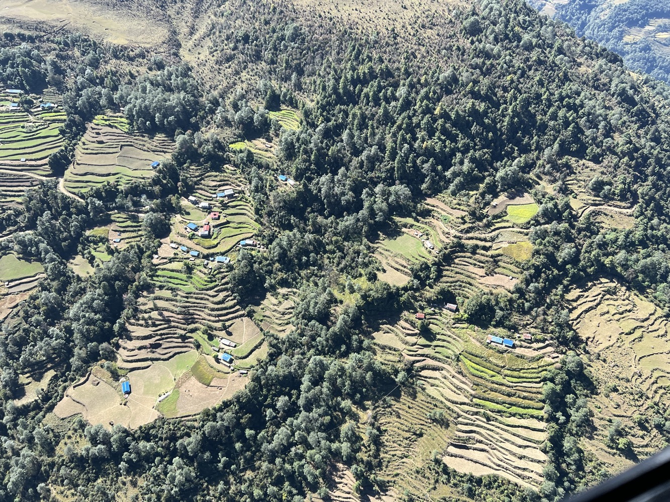 a aerial view of a farm land