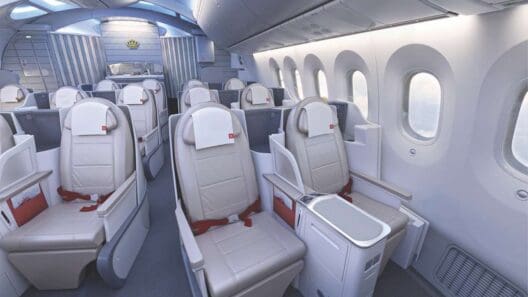 the inside of an airplane