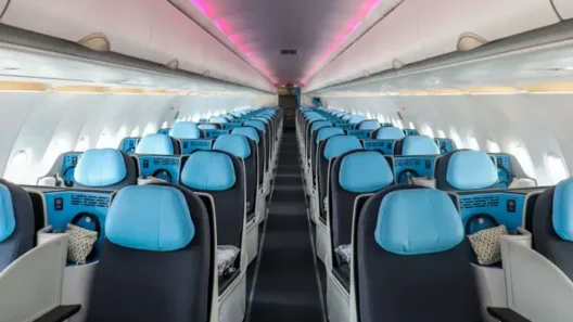 rows of seats in an airplane