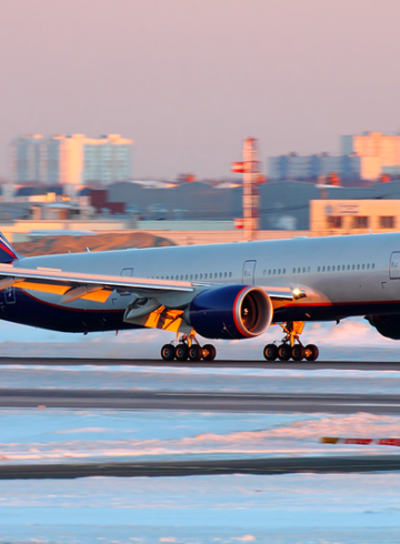 a plane on a runway