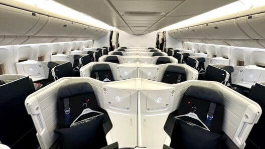 a row of seats in an airplane