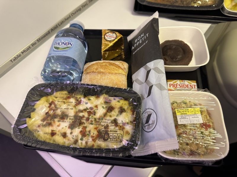 Economy Class food tray on Air France