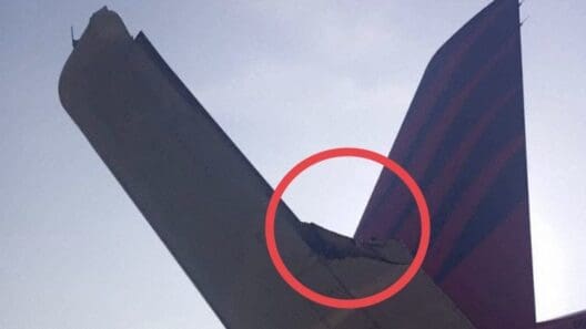 a plane wing with a red circle