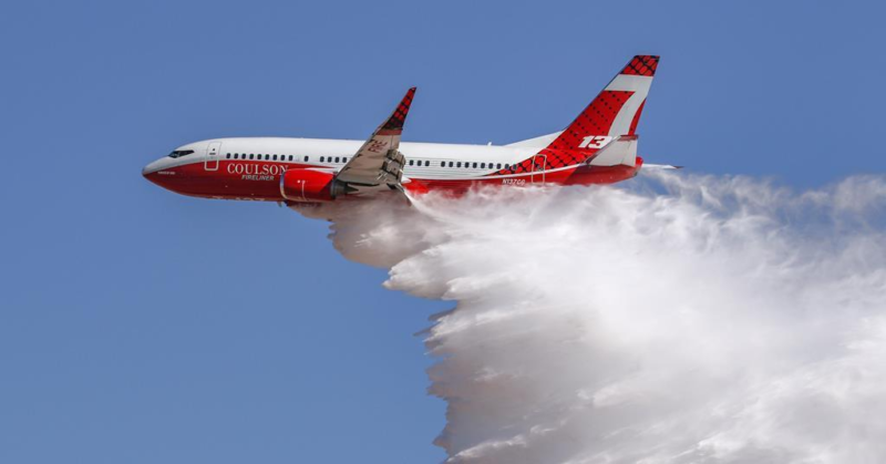 a plane with a fire extinguisher