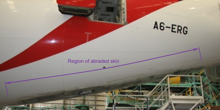 close-up of a plane's side