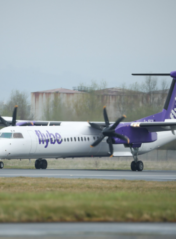 a plane on the runway