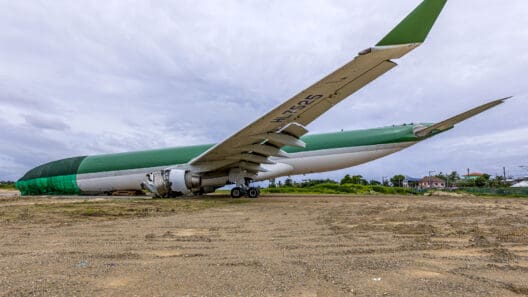 a large airplane on the ground