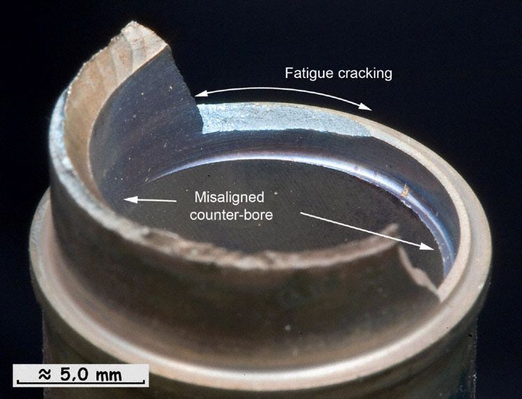 a close-up of a broken metal