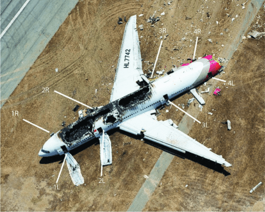 an airplane that has been crashed
