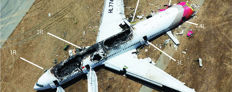 an airplane that has been crashed