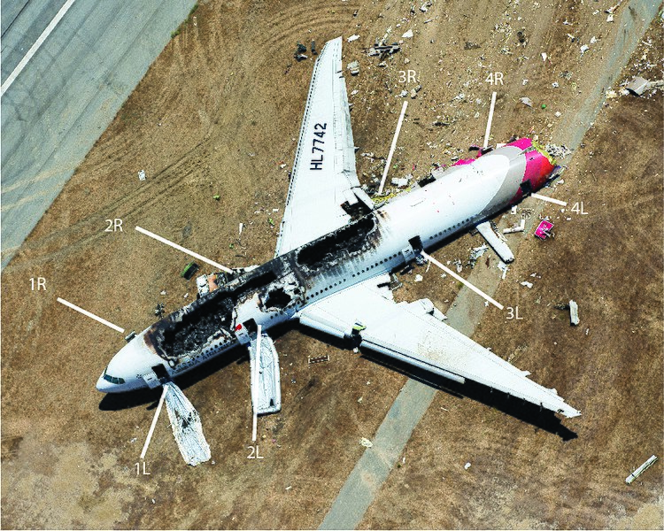 an airplane that has been crashed