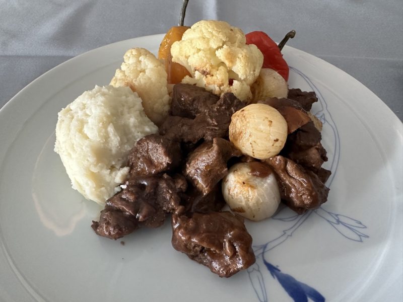 a plate of food on a table