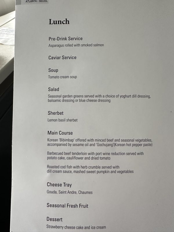 a menu on a table