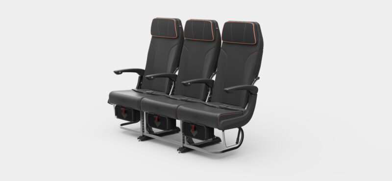 a row of seats with armrests