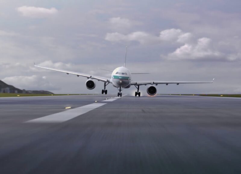 an airplane on a runway