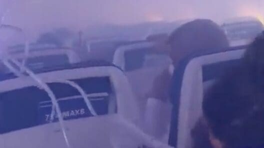 a group of people sitting in a plane