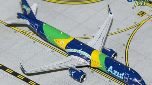 a model airplane on a runway