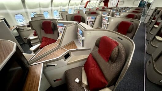 the inside of an airplane