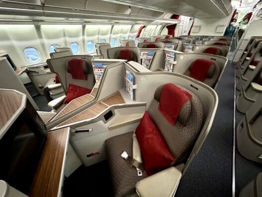 the inside of an airplane