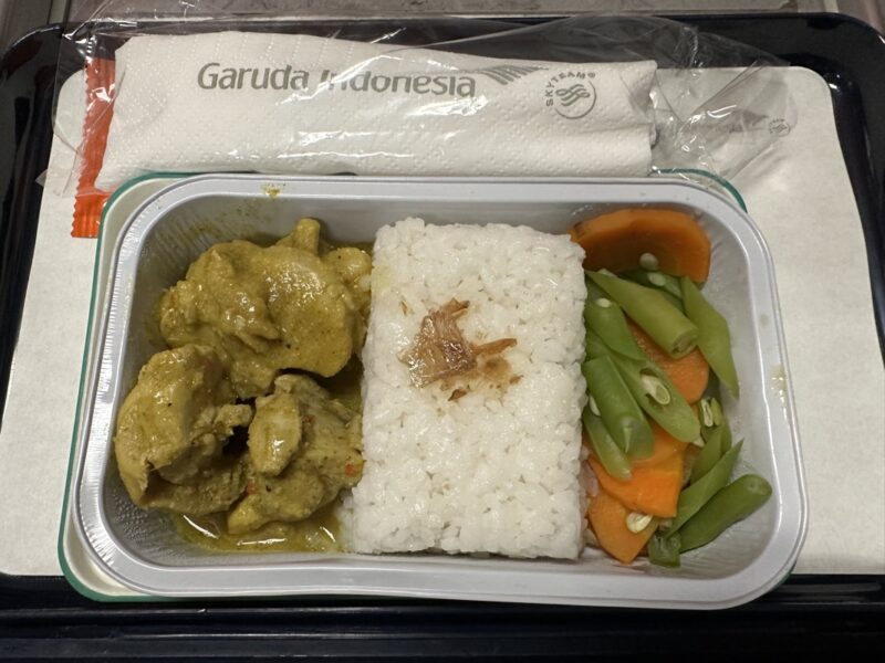 Garuda Indonesia Economy Class meal - Chicken Bintutu