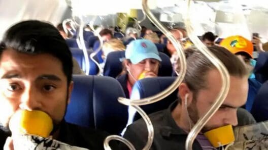 a group of people sitting on a plane