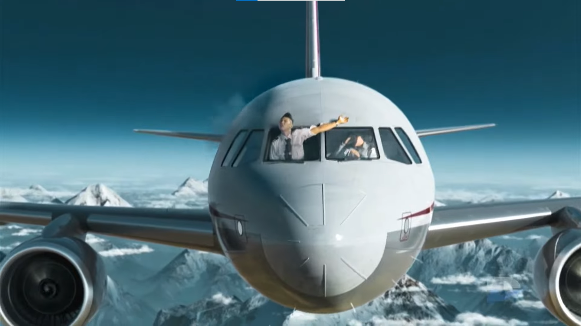 a man in the window of a plane
