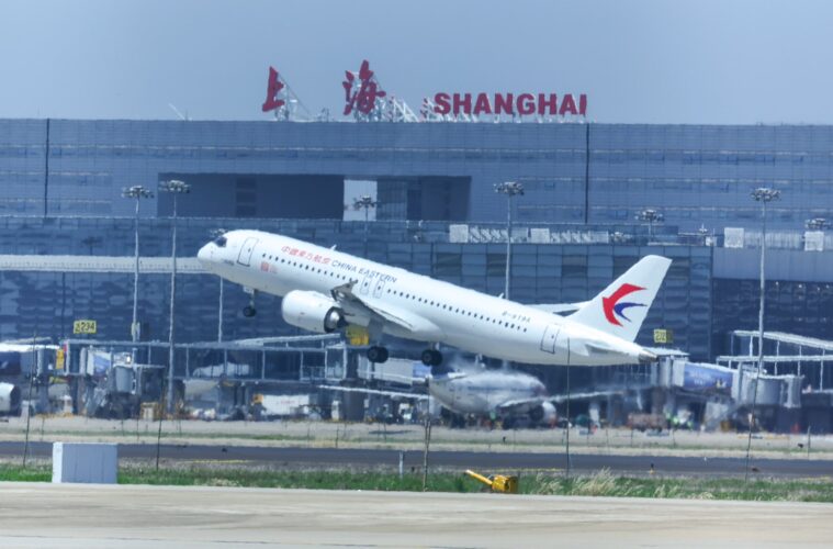 a plane taking off from a runway