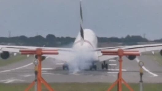 a plane on the runway