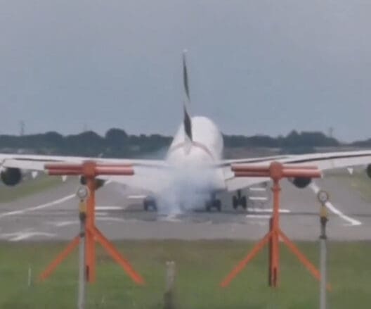 a plane on the runway