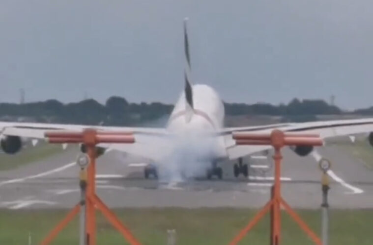 a plane on the runway