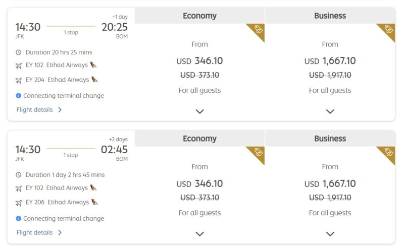 a screenshot of a flight schedule