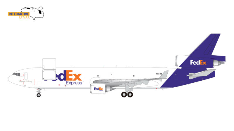 GeminiJets G2FDX1178 1:200 FedEx MD-11F (Optional Doors Open/Closed Config) N584FE