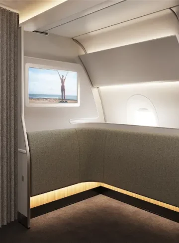 a seat in an airplane