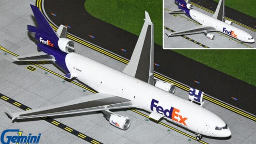 a model airplane on a runway