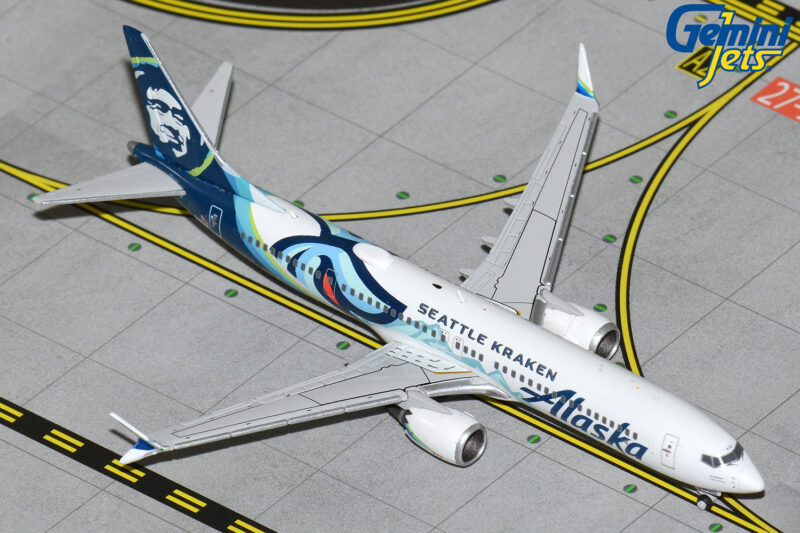 GeminiJets GJASA2189 1:400 Alaska Airlines Boeing 737 MAX 8 "Seattle Kraken" N915AK