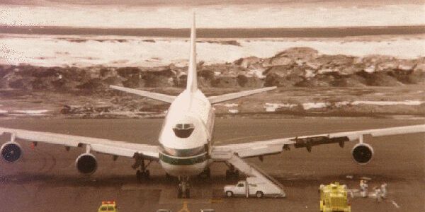 an airplane on the runway