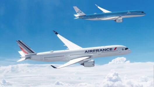 two airplanes in the sky