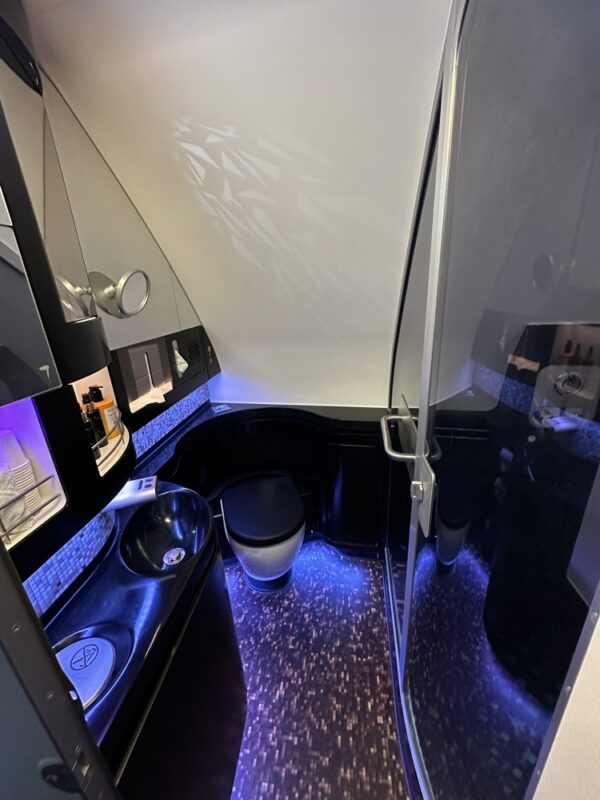 a bathroom with a toilet and sink