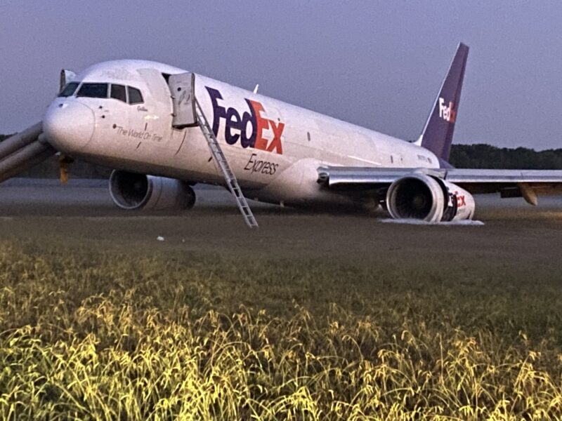 a plane on the runway