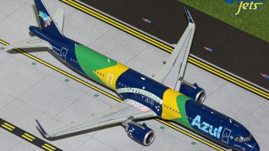 a model airplane on a runway