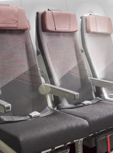 a row of seats in an airplane