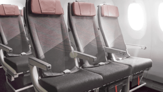 a row of seats in an airplane