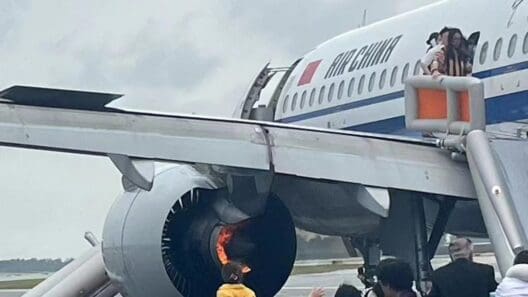a group of people standing around an airplane