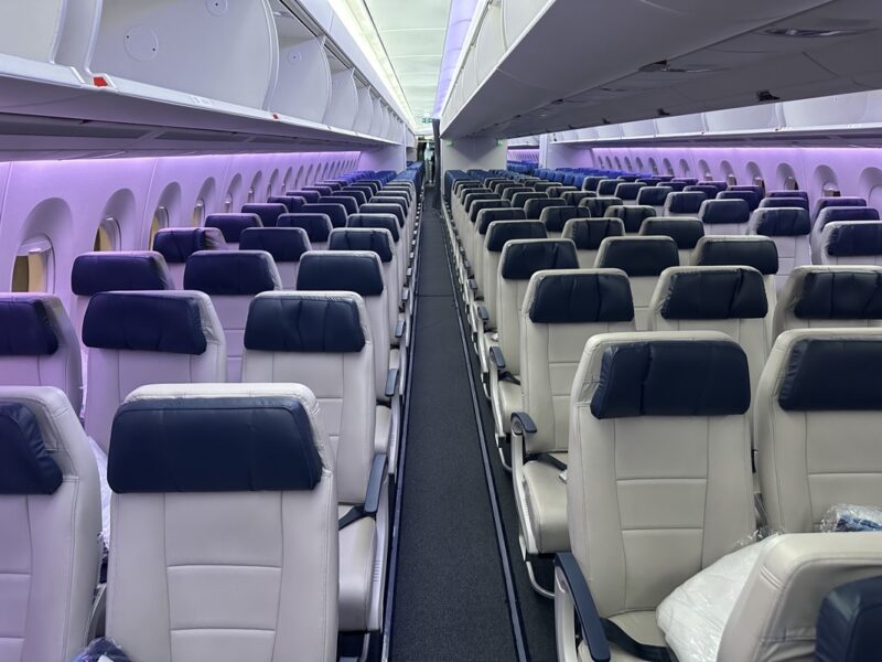 a row of seats in an airplane