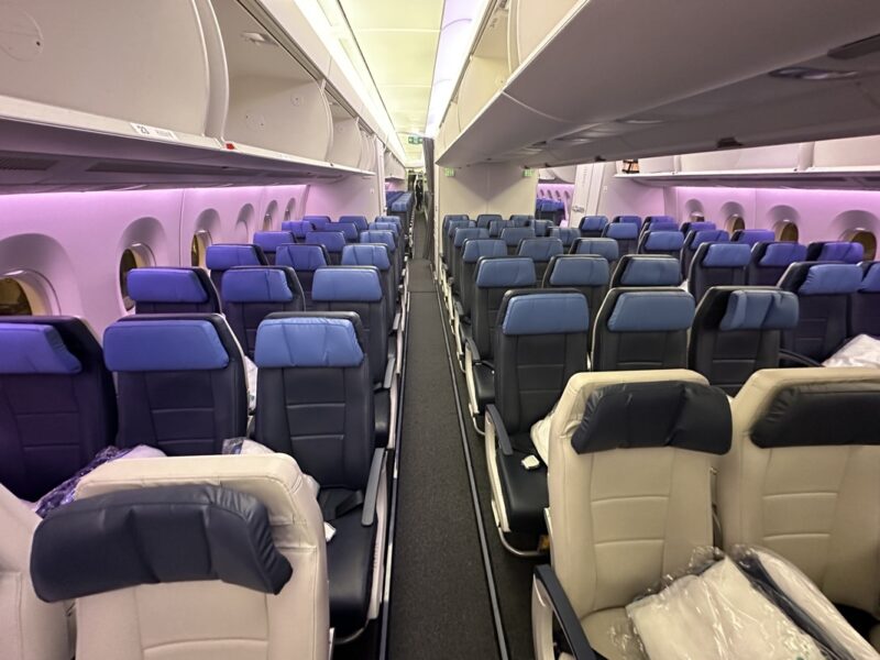 a row of seats in an airplane