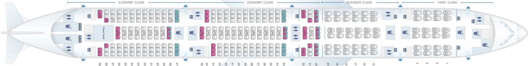 Which Airline Offers 3-3-3 Economy Class Seating on B777?